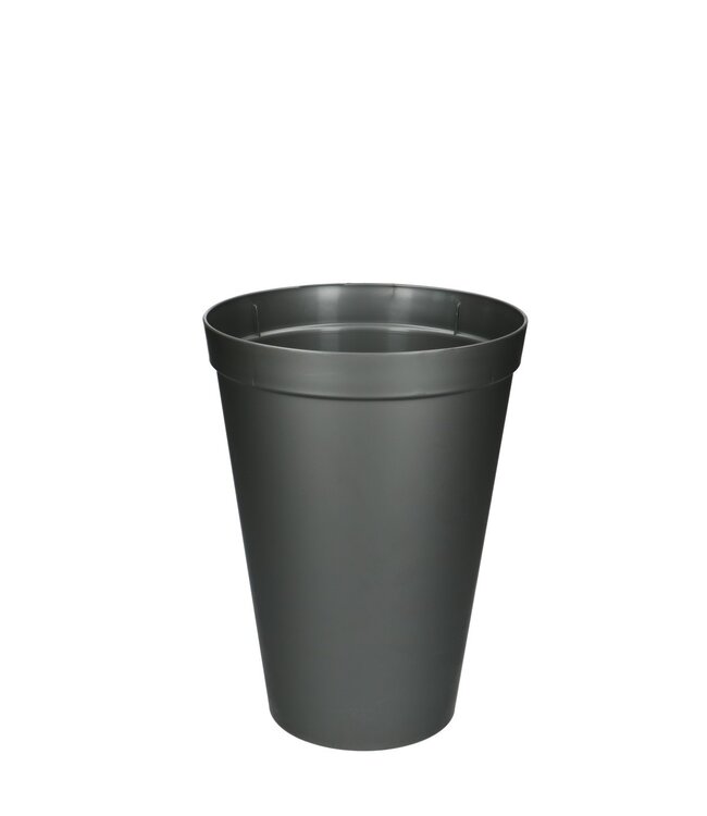 Grijze kunststof vaas | Diameter 20 centimeter | Hoogte 27 centimeter | Inhoud 5 liter | Per stuk te bestellen