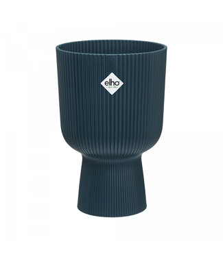4A Donkerblauwe kunststof Bloempot Plantenpot met voet Vibes | Diameter 14 centimeter | Hoogte 21 centimeter | Per 4 stuks