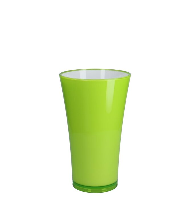 Appelgroene Fizzy kunststof vaas | Diameter 16 centimeter | Hoogte 27 centimeter | Per stuk te bestellen