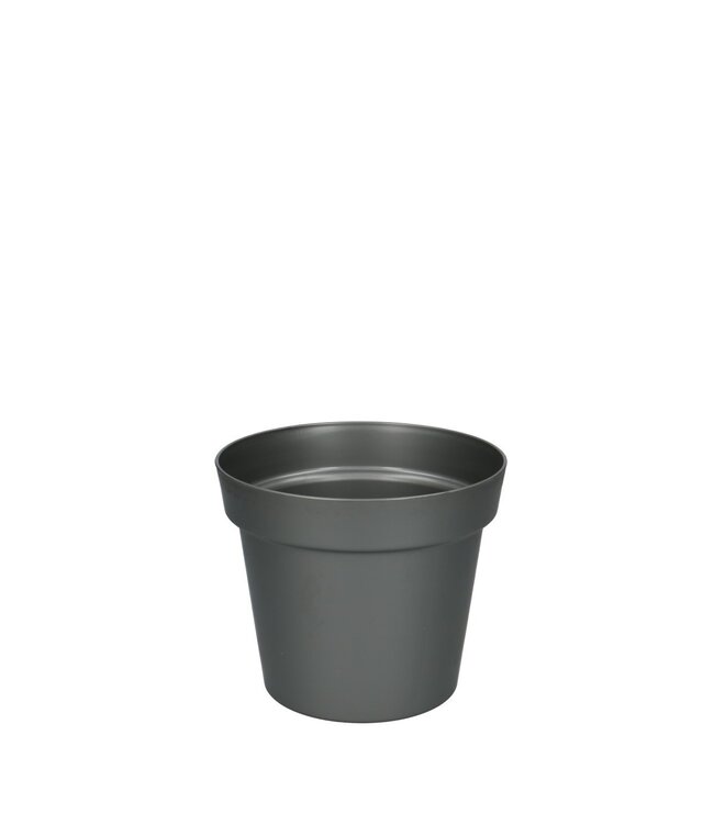 Grey plastic flower pot | Diameter 14 centimetres | Height 12 centimetres | Available for individual purchase