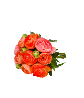 4A Rose orange Ranunkel Kunstblumenstrauß | Länge 20 Zentimeter | Pro Stück
