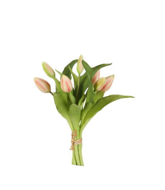 4A Kunstbloemen Tulp boeket 32cm x7  | Per stuk