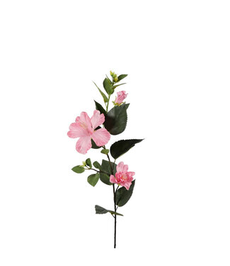 4A Hellrosa Hibiskus Kunstblumen | Länge 81 Zentimeter | Pro 4 Stück