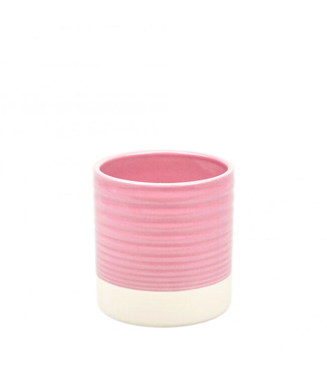 Roze keramiek Vitea pot | Diameter 10 centimeter | Hoogte 10.5 centimeter | Per 12 stuks te bestellen