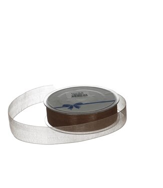 4A Zandkleurig Organza lint | 25 millimeter breed | Lengte 50 meter   | Per stuk