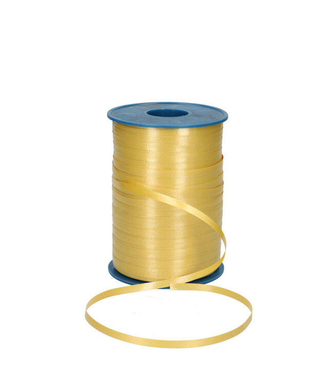 Gold-coloured curling ribbon | Width 5 millimetres | Length 500 metres | Ordered by piece