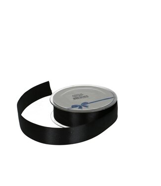 4A Schwarzes Satinband | Breite 25 Millimeter | Länge 25 Meter | Pro Stück
