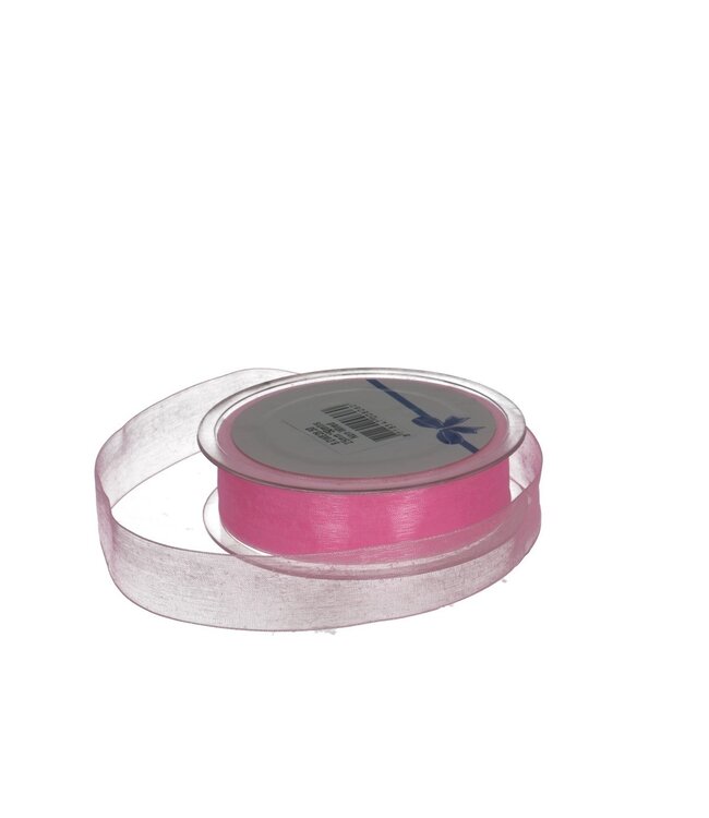 Roze Organza lint | 25 millimeter breed | Lengte 50 meter   | Per stuk te bestellen