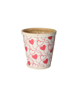 4A Liefde Hout Hearts pot | Diameter 13 centimeter | Hoogte 14 centimeter | Per 10 stuks