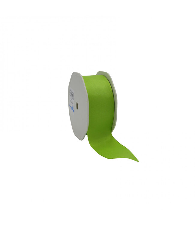 Apple green fabric with wire ribbon | 38 millimetres wide | Length 20 metres | Order by piece