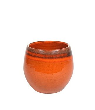 4A Orange ceramic pot "Charlotte" | Diameter 19 centimetres | Height 16 centimetres | Per 4 pieces