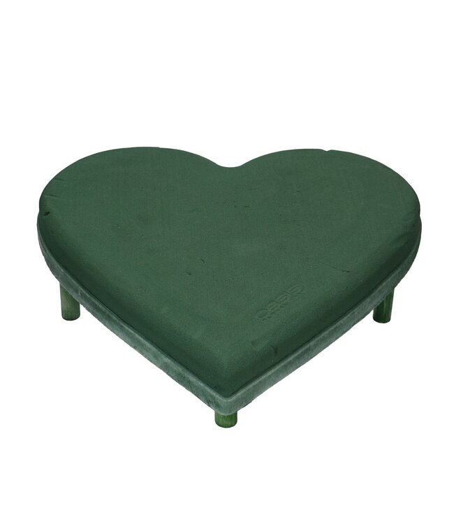 Cœur en mousse florale Oasis Ideal Maxlife Ecobase vert | Dimensions 38 x 40 x 4,5 centimètres | Commande par 2 pièces
