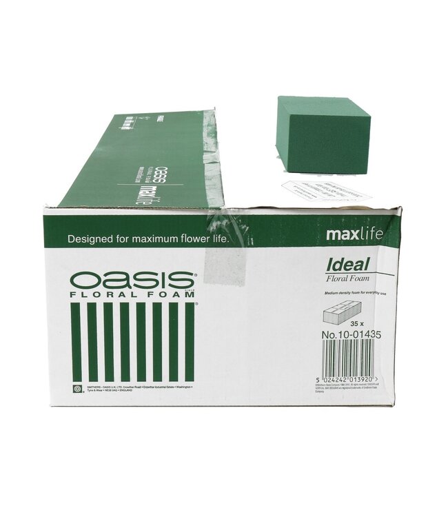 Groene Oasis steekschuim blokken | 23 x 11 x 8 centimeter  | Inhoud 35 stuks | Per doos te bestellen