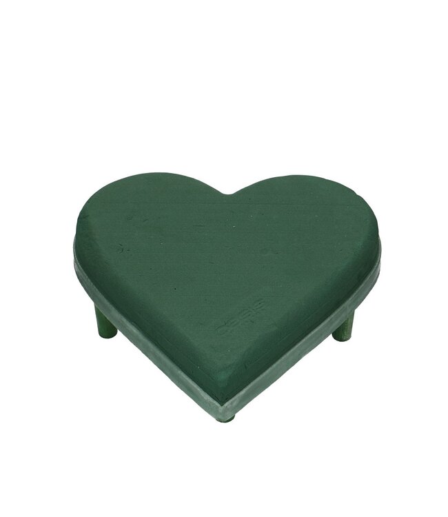 Groen Oasis Ideal Maxlife Ecobase steekschuim hart | Afmetingen 29 x 30 x 4.5 centimeter | Per 2 stuks te bestellen