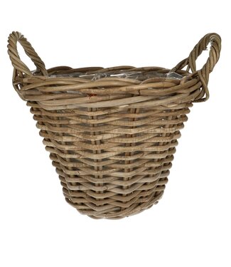 4A Mandwerk rotan Pot+handvat | Diameter 30 centimeter |*23cm  | Per stuk