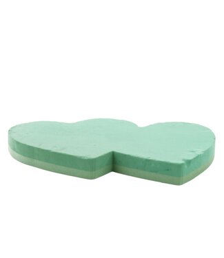 4A Light green double Oasis floral foam heart | Diameter 38 x 58 centimetres | Per piece