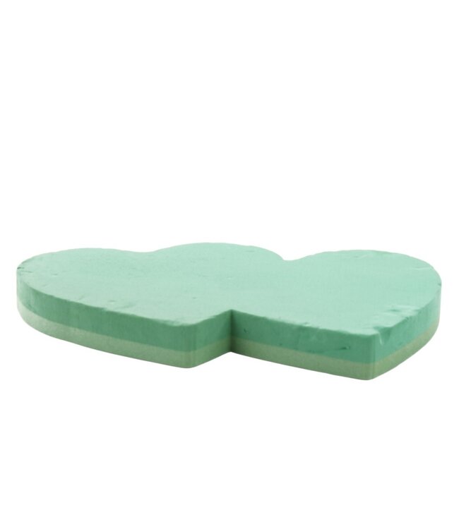 Cœur en mousse florale Oasis vert clair double | Diamètre 38 x 58 centimètres | À commander à l'unité