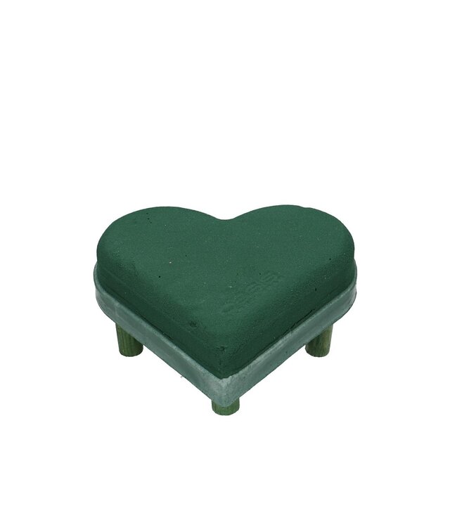 Groen Oasis Ideal Maxlife Ecobase steekschuim hart | Afmetingen 19 x 20 x 4.5 centimeter | Per 2 stuks te bestellen
