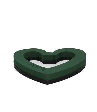 4A Green Oasis open foam heart | Dimensions 21.5 x 22 x 3 centimetres | Per set of 4