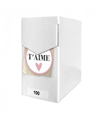 4A Moederdag Labels sticker 40mm x100 Je T'aime ( x 1 )