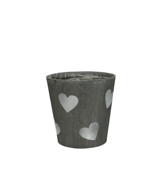 4A Moederdag Hout Pot hearts d13*13cm ( x 10 )