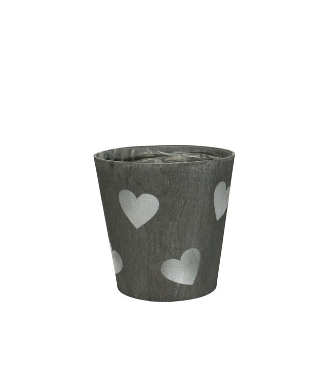 Moederdag Hout Pot hearts d13*13cm | Per 10 stuks te bestellen