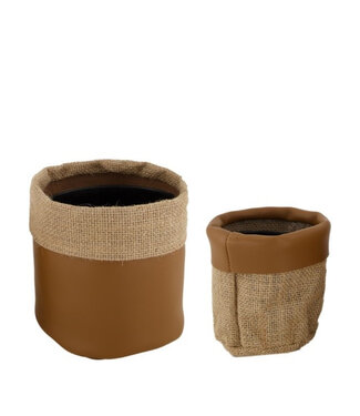 4A Potcovers Jute pot S/2 | Diameter 14.5 centimeter |*14.5cm  | Per stuk