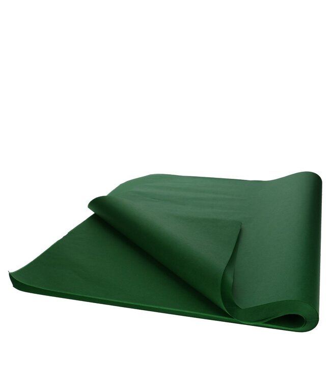 Feuille de papier en soie vert foncé | Dimensions 50 x 75 centimètres | Poids 17 grammes | 480 feuilles par paquet | Disponible à l'unité
