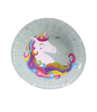 4A Party! Schaal unicorn papier 18cm 8x  | Per stuk