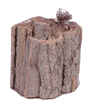 QC Poplar bark | Gewicht 500 gram r in net Frosted White | Per 4 stuks