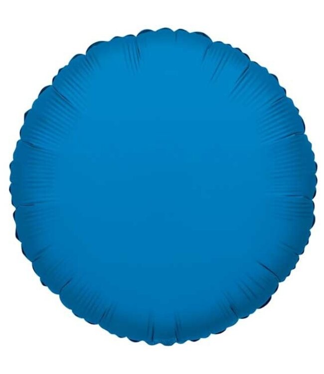 Ballon rond bleu moyen en papier d'aluminium | Hauteur 45 centimètres | Commande par 10 ballons