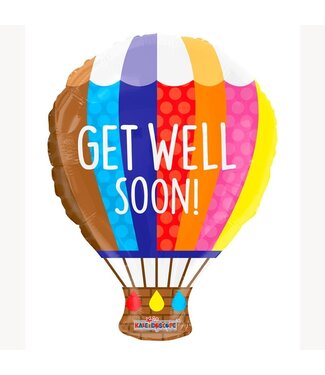 4A Gemengde kleuren folie ballon Get Well Soon | Hoogte 45 centimeter | Per 10 stuks