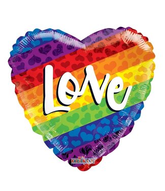 4A Regenbogen Folienballon Love | Höhe 45 Zentimeter | Pro 10 Stück