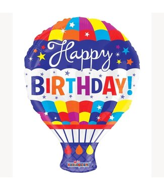 4A Montgolfière Happy Birthday en couleurs mélangées | Hauteur 45 centimètres | Par 10 pièces