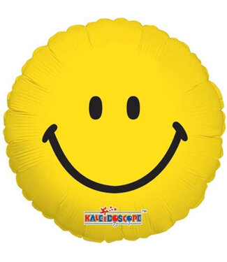 4A Gele Smiley emoji folie ballon | Hoogte 45 centimeter | Per 10 stuks