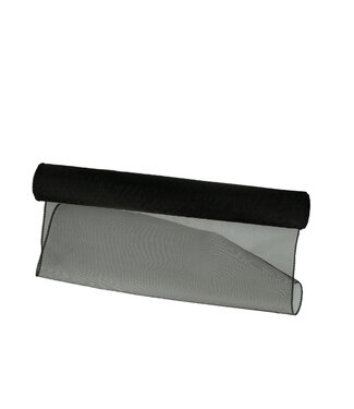 4A Zwart textiel Organza | Breedte 40 centimeter | Lengte 9 meter | Per stuk