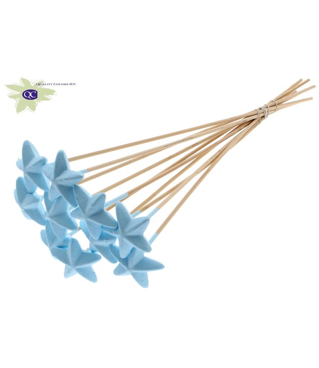 Styro Star hat type on stem Light Blue | Per 50 stuks te bestellen