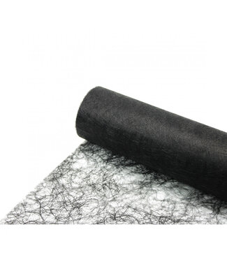 4A Zwart fibre linnen | 60 centimeter breed | Lengte 25 meter | Per stuk