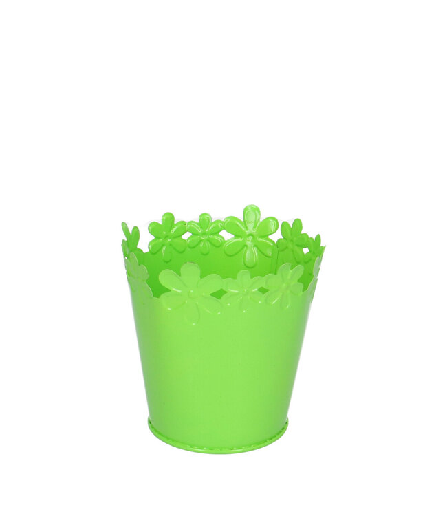 Grüner Zinktopf Micha | Durchmesser 9,5 Zentimeter | Höhe 8,5 Zentimeter | Bestellbar pro 16 Stück