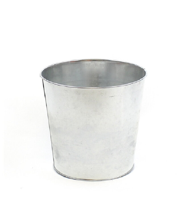 Pot en zinc argenté | Diamètre 20,5 centimètres | Hauteur 19 centimètres | Commande par 8 pièces