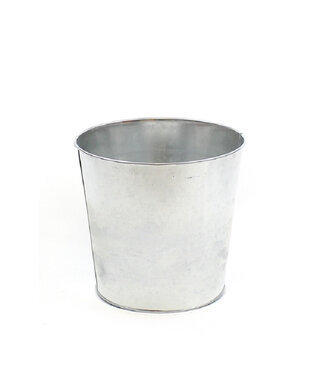 4A Zilverkleurige zinken pot | Diameter 18 centimeter |  Hoogte 17 centimeter | Per 10 stuks