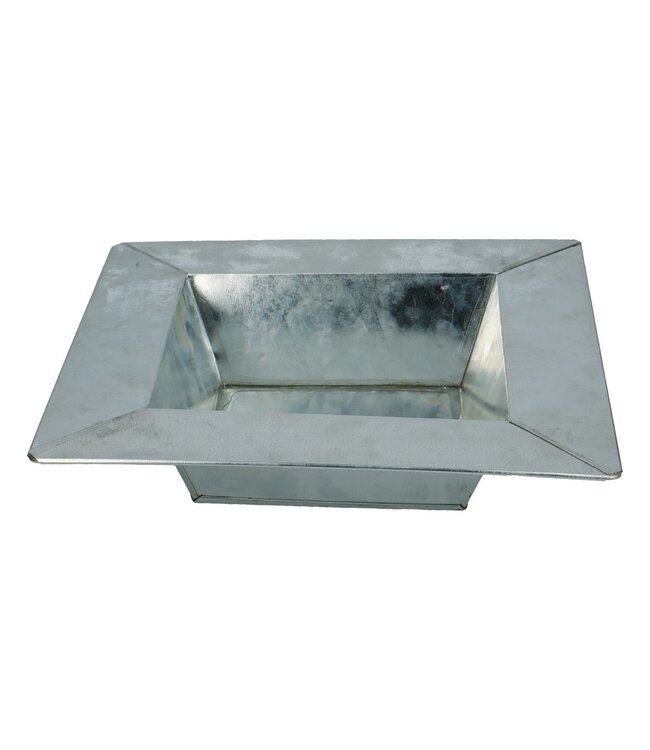 Zilverkleurige zinken schaal  | Diameter 25 centimeter | Hoogte 5 centimeter | Per 5 stuks te bestellen