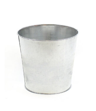 4A Zilverkleurige zink pot | Diameter 22.5 centimeter | Hoogte 21 centimeter | Per 6 stuks