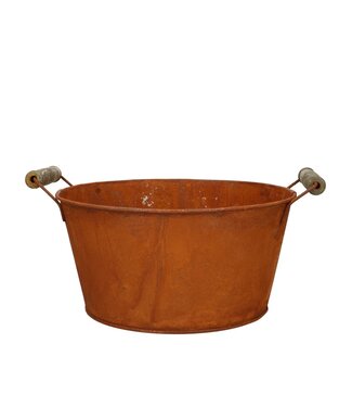 4A Roestkleurig zinken  bak | Diameter 21 centimeter | Hoogte 10.5 centimeter | Per 10 stuks