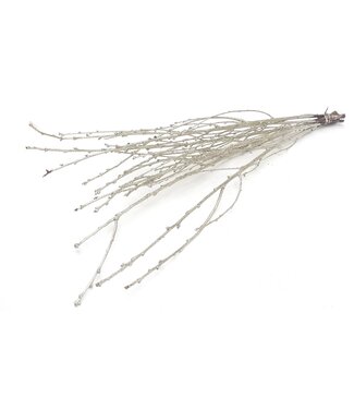 QC Peachwood 80 centimeter 5 stems per bos platinakleurig met glitters | Per 5 stuks