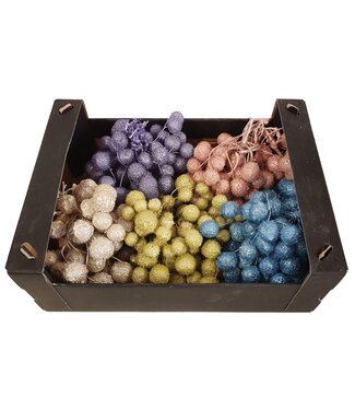 QC Small ball per bunch in poly Mixed colours Pearl ( x 5 )