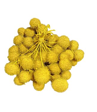 QC Small ball per bunch in poly Covered Yellow ( x 5 )