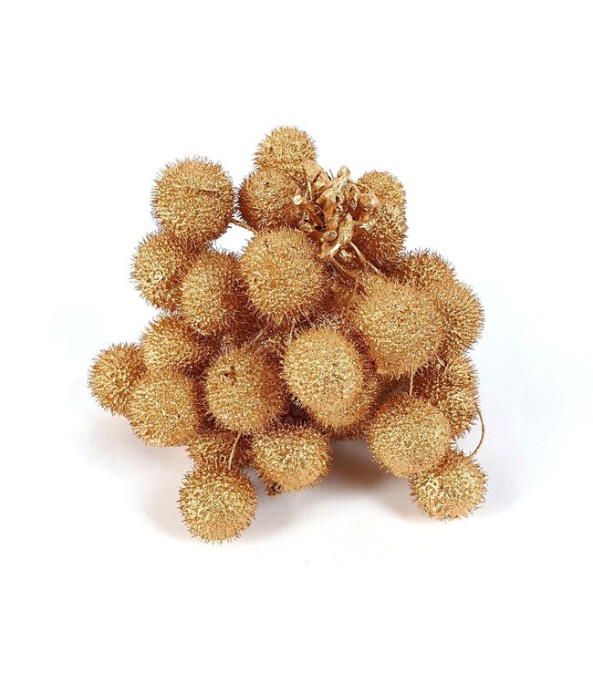 Small ball per bunch in poly Antique Gold ( x 5 )