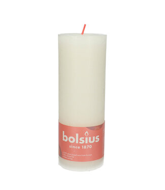 4A White rustic Bolsius pillar candle | Diameter 7 centimetres | Height 19 centimetres | Per 4 pieces