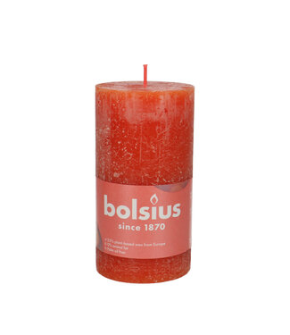 4A Orange rustic Bolsius block candle | Diameter 7 centimetres | Height 13 centimetres | Per 4 pieces